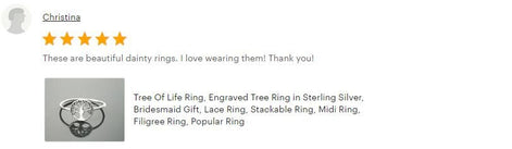 Tree Of Life Ring, Engraved Tree Ring in Sterling Silver, Bridesmaid Gift, Lace Ring, Stackable Ring, Midi Ring, Filigree Ring, Popular Ring