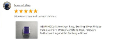 GENUINE Dark Amethyst Ring, Sterling Silver, Unique Purple Jewelry, Unisex Gemstone Ring, February Birthstone, Large Violet Rectangle Stone