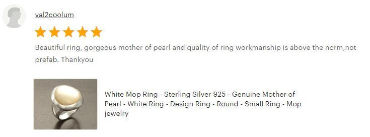 Sterling Silver Ring, White Mother of Pearl, Modern Designer Minimalist Jewelry