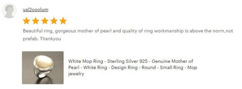 Sterling Silver Ring, White Mother of Pearl, Modern Designer Minimalist Jewelry