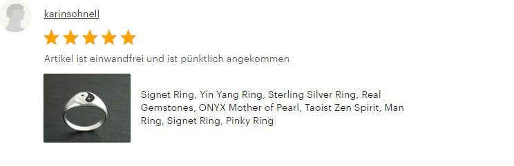 Yin Yang Ring, Sterling Silver Ring, ONYX & Mother of Pearl, Taoist Zen Spirit Jewelry, Man Woman Ring, Balance Yoga Ring, Round Signet Ring