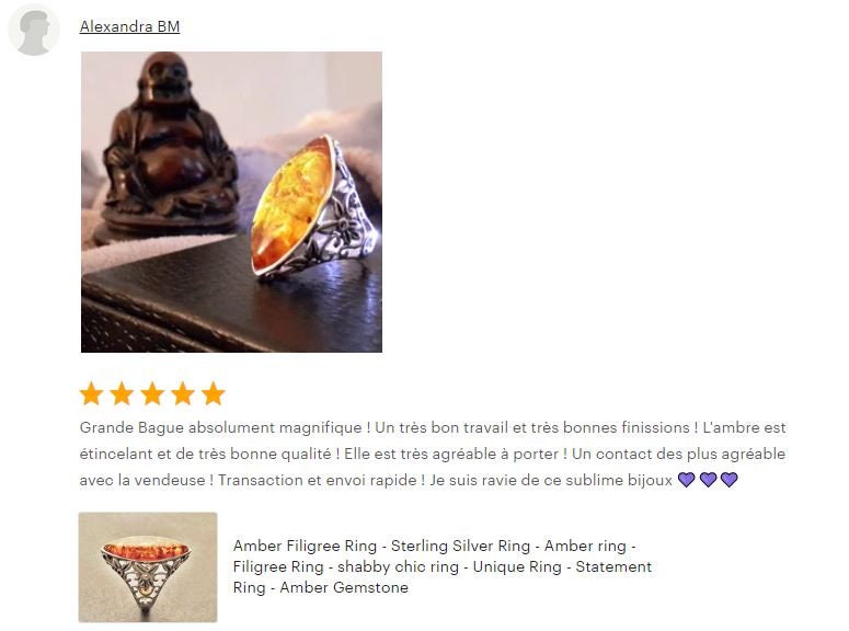 Amber Ring, Sterling Silver Ring, Genuine Amber Gemstone Ring, Filigree Ring, Antique Stone ring, Unique Statement Boho Jewelry
