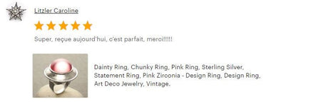 Pink cz Ring, Sterling Silver, Rose Round Domed Stone, flying saucer Ring, Statement Modern original Design Jewelry