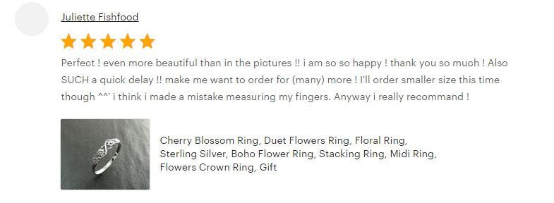 Cherry Blossom Ring, Duet Flowers Floral Ring, Sterling Silver 925 band