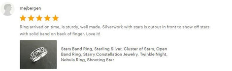 Sterling Silver Star Ring, Open-Work Constellation Band,