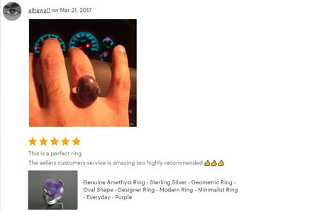Genuine Amethyst Ring - Sterling Silver - Geometric Ring - Oval Shape - Designer Ring - Modern Ring - Minimalist Ring - Everyday - Purple
