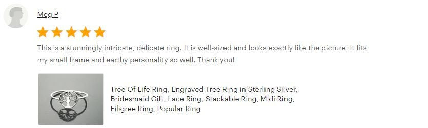 Tree Of Life Ring, Engraved Tree Ring in Sterling Silver, Bridesmaid Gift, Lace Ring, Stackable Ring, Midi Ring, Filigree Ring, Popular Ring
