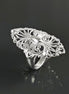Sterling Silver Filigree Marquise Lace Ring, Vintage Inspired Design jewelry