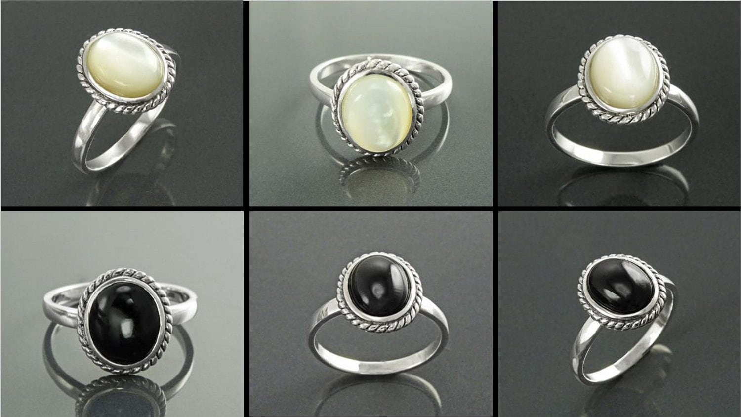 Round Black Antique Ring, Sterling Silver, Natural Onyx Gemstone, Rope Ring, Boho Hipster Ring, Round Stone Ring, Midi Ring, Vintage Ring