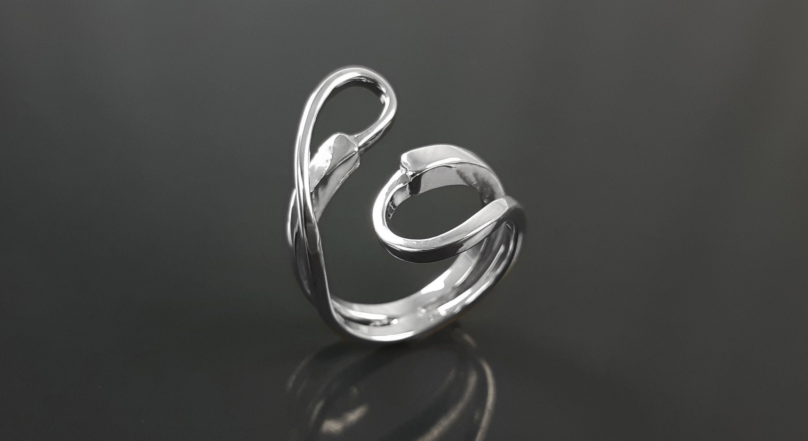 Infinity Bypass Ring, Sterling Silver Ring, Original Knot Ring, Unique Ring, Infinity Knot Ring, Adjustable Ring, Wrap ring, Open Ring