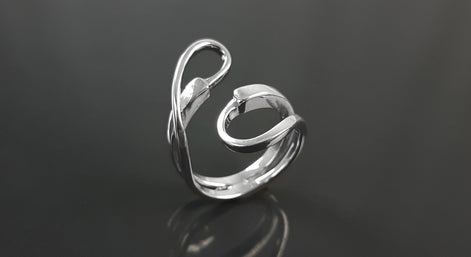 Infinity Bypass Ring, Sterling Silver Ring, Original Knot Ring, Unique Ring, Infinity Knot Ring, Adjustable Ring, Wrap ring, Open Ring