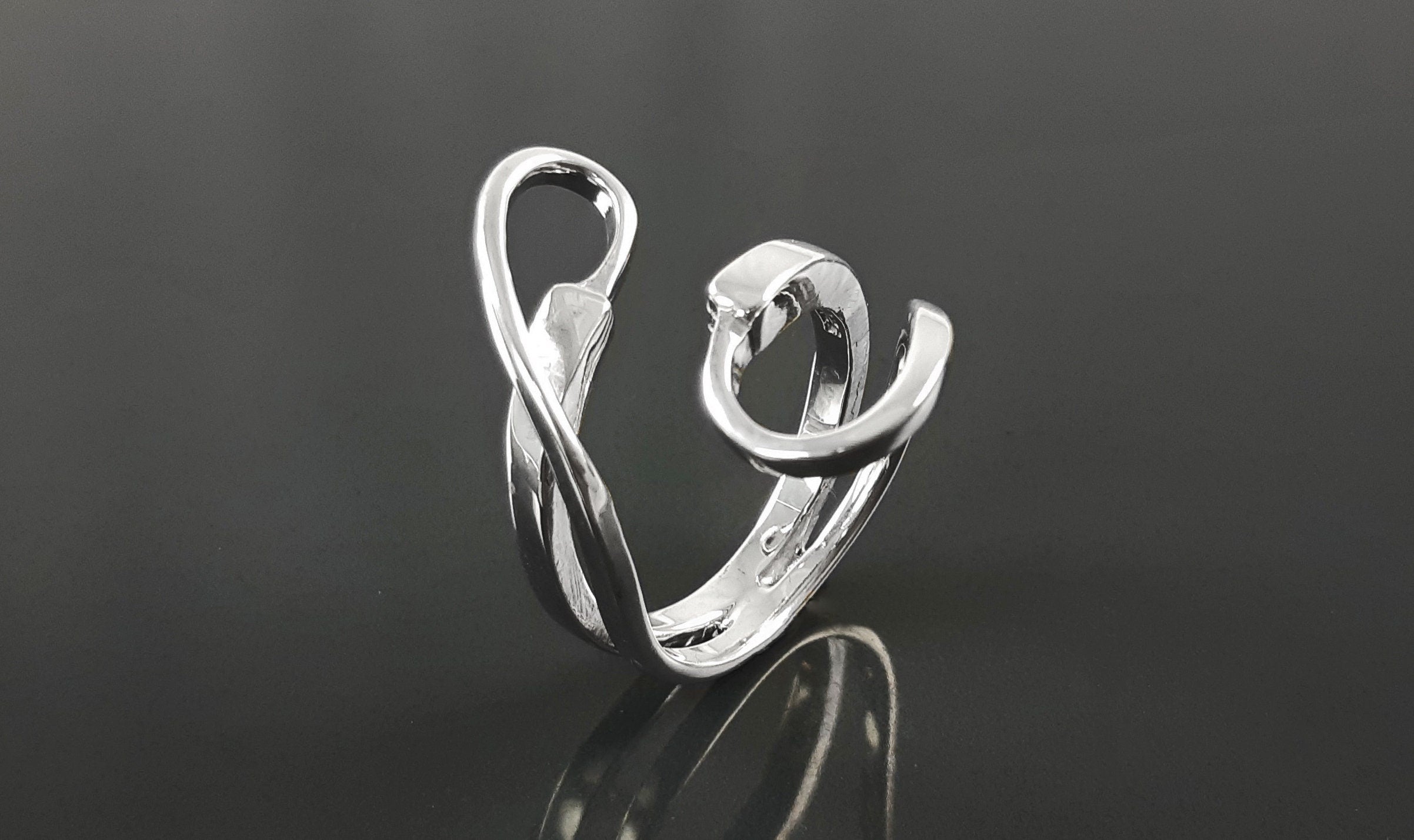 Infinity Bypass Ring, Sterling Silver Ring, Original Knot Ring, Unique Ring, Infinity Knot Ring, Adjustable Ring, Wrap ring, Open Ring