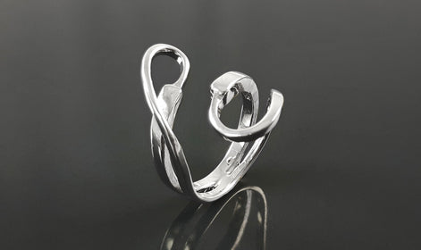 Infinity Bypass Ring, Sterling Silver Ring, Original Knot Ring, Unique Ring, Infinity Knot Ring, Adjustable Ring, Wrap ring, Open Ring