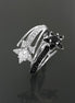 Stars Bypass Ring, Make Wish Ring, Lab Diamonds simulant (CZ) Stones, Wrap Sterling Ring, Crossing Ring, Cocktail Ring, Red Carpet Ring.