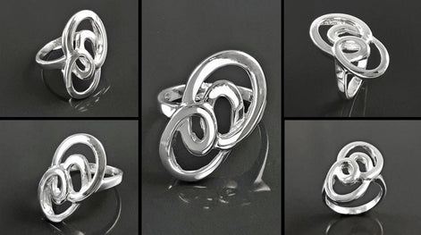 Sterling Silver Infinity Ring, Modern Minimalist Graphic Curl Jewelry
