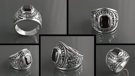 American Men Ring US Air Force Ring Sterling Silver 925 US Army Jewelry Black stone Ring Modern Mens Ring Man jewelry Gift Idea for him