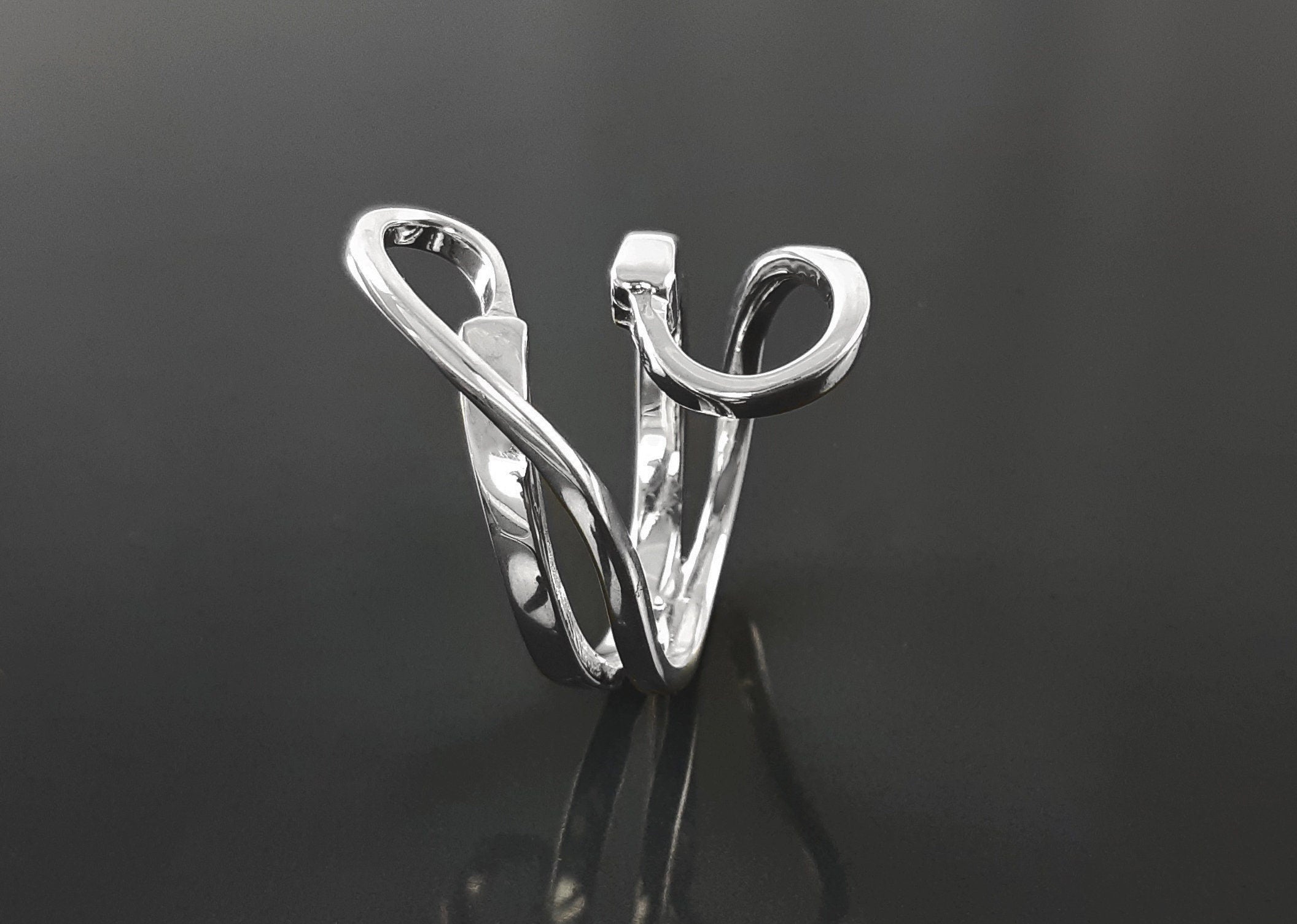Infinity Bypass Ring, Sterling Silver Ring, Original Knot Ring, Unique Ring, Infinity Knot Ring, Adjustable Ring, Wrap ring, Open Ring
