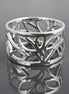 Sterling Silver Tree of Life Filigree Ring, Engraved Leaf Band Jewelry