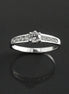 Sterling Silver Solitaire Promise Ring, Half Eternity Band, CZ Stones