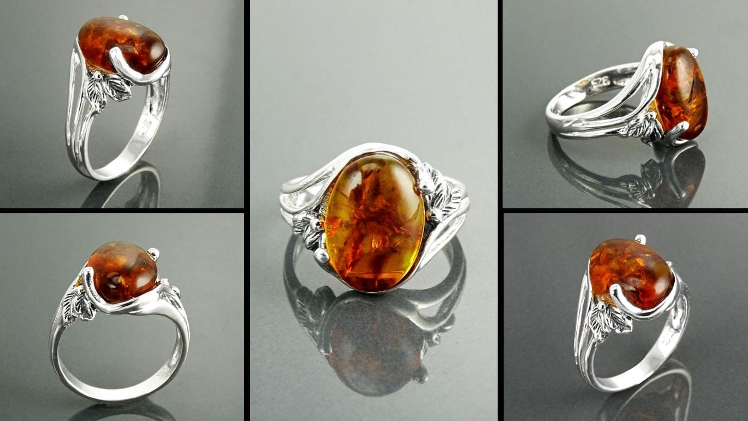 Genuine Amber Ring, Sterling Silver, Intricate Filigree Lace Ring, Horizontal Oval Shape Ring, Boho Gypsy Ring, Antique Vintage Jewelry