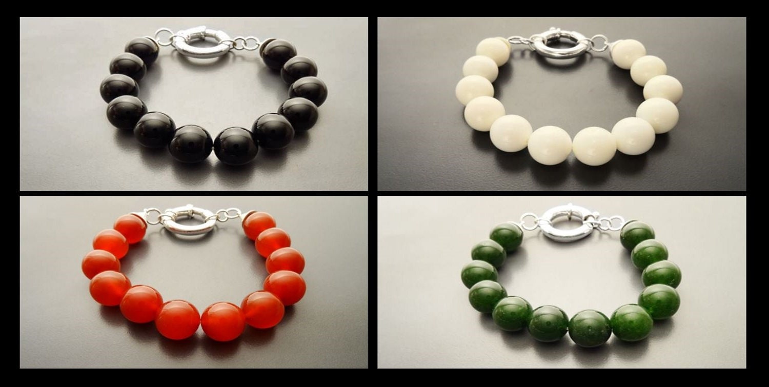 Crystal Bracelet, Rainbow Borealis Reflections Crystal Beaded Bracelet, 10mm Stone Beads balls Jewelry, Sterling Silver Spring Ring Clasp