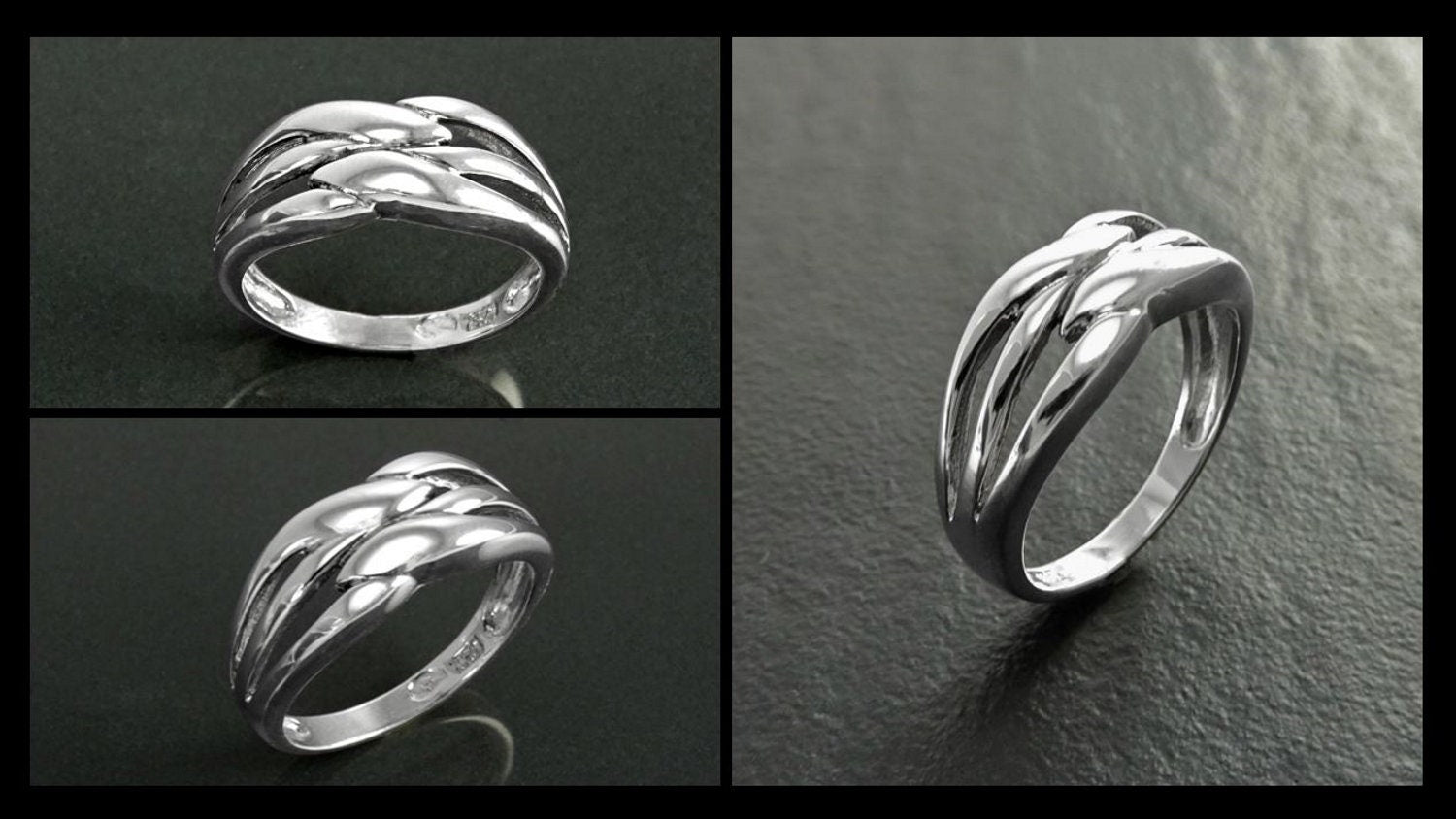 Sterling Silver Double Band Cross Ring, Promise Ring