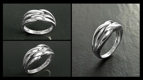 Sterling Silver Double Band Cross Ring, Promise Ring