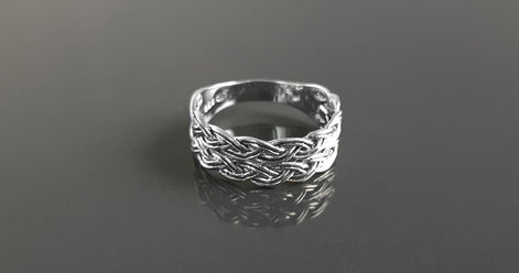 Celtic Ring, Plain Silver Ring, Silver Men Ring, Large Ring, Silver Tribal Rings, Celt Braided Ring, Silver 925, Gift