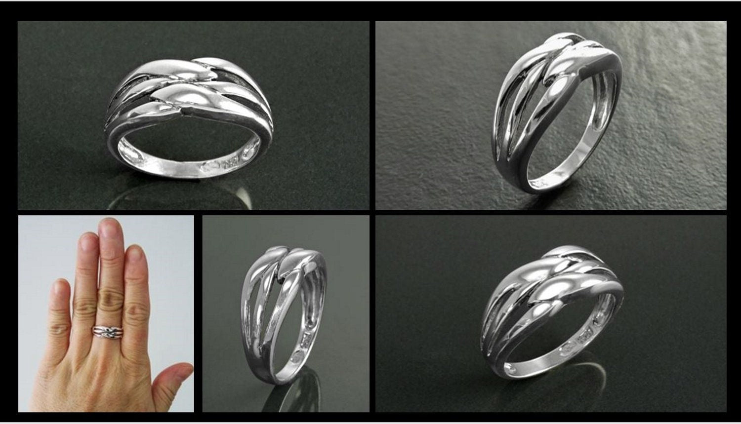 Sterling Silver Double Band Cross Ring, Promise Ring
