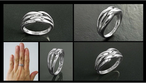 Sterling Silver Double Band Cross Ring, Promise Ring