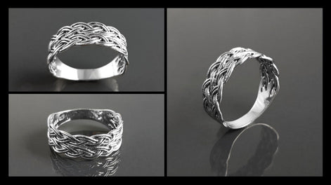 Celtic Ring, Plain Silver Ring, Silver Men Ring, Large Ring, Silver Tribal Rings, Celt Braided Ring, Silver 925, Gift