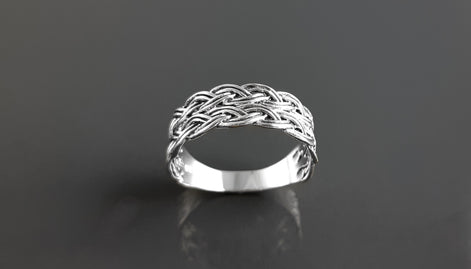 Celtic Ring, Plain Silver Ring, Silver Men Ring, Large Ring, Silver Tribal Rings, Celt Braided Ring, Silver 925, Gift