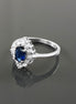 Blue Marquise Ring, Sterling Silver, Lab Diamonds simulant (CZ) and Lab Blue Sapphire simulant (CZ) Stones Ring, Classic Stone Jewelry