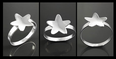 Sterling Silver Star Ring, Constellation Jewelry