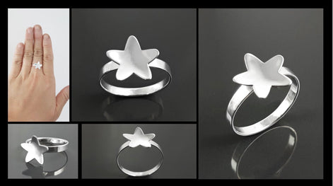 Sterling Silver Star Ring, Constellation Jewelry