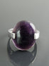 Genuine Amethyst Ring - Sterling Silver - Geometric Ring - Oval Shape - Designer Ring - Modern Ring - Minimalist Ring - Everyday - Purple