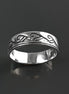 Tribal Wave Ring, Sterling Silver, Surfer Beach Band, Carved Ocean Waves Pattern, Unique Ocean Jewelry, Unisex ring