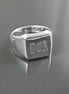 Personalized ring, sterling silver, initials letters signet square ring, personal monogram jewelry, hipster signet ring, custom name gift