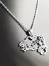 A silver necklace with a pendant shaped like the outline of the state of  'Breizh' (Brittany) in France. The pendant has the word 'Breizh' written inside the outline.
Brand: KRAMIKE
Product: Brittany map necklace / Breizh pendant
Metal: 925 sterling silver
Pendant size: 3.0 × 2.0 cm
Weight: 3.6 g
Symbol: Triskel (center detail)
Chain options: 45 cm / 50 cm / 55 cm
Ships from: France
Tracking: included