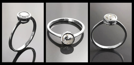 Minimalist Engagement Ring 925 Sterling Silver Solitaire 1 Carat Diamond Simulant CZ Travel Ring