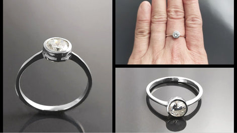 Minimalist Engagement Ring 925 Sterling Silver Solitaire 1 Carat Diamond Simulant CZ Travel Ring