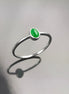 Green Jade Ring, Sterling Silver, Modern Minimalist Tiny Ring, Small Oval Stone, Genuine Jade Gemstone, Small Everyday Ring, Dainty Ring