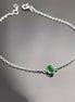 Tiny Jade Bracelet, Sterling Silver, Modern Minimalist Bracelet, Small Green Oval Stone, Genuine Jade Gemstone, Dainty Small Jewelry