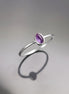 Tiny Amethyst Ring, Sterling Silver, Modern Minimalist Ring, Small Purple Oval Stone, Genuine Amethyst Gemstone, Small Ring, Dainty Ring