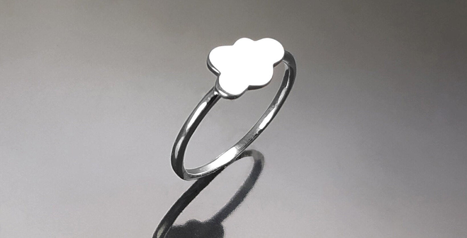 Cloud Ring, Sterling Silver, Cumulus Ring, Sky Ring, Tiny Wish Jewelry, Engravable Initials Ring