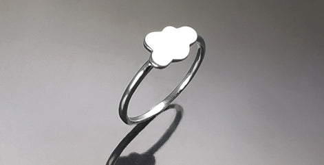 Cloud Ring, Sterling Silver, Cumulus Ring, Sky Ring, Tiny Wish Jewelry, Engravable Initials Ring