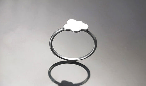 Cloud Ring, Sterling Silver, Cumulus Ring, Sky Ring, Tiny Wish Jewelry, Engravable Initials Ring