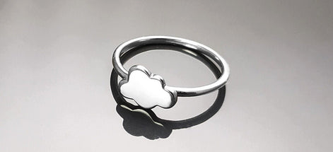 Cloud Ring, Sterling Silver, Cumulus Ring, Sky Ring, Tiny Wish Jewelry, Engravable Initials Ring