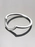 Sterling Silver Arc Ring, Modern Minimalist Curved Band