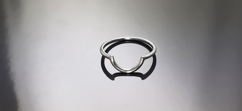 Sterling Silver Arc Ring, Modern Minimalist Curved Band